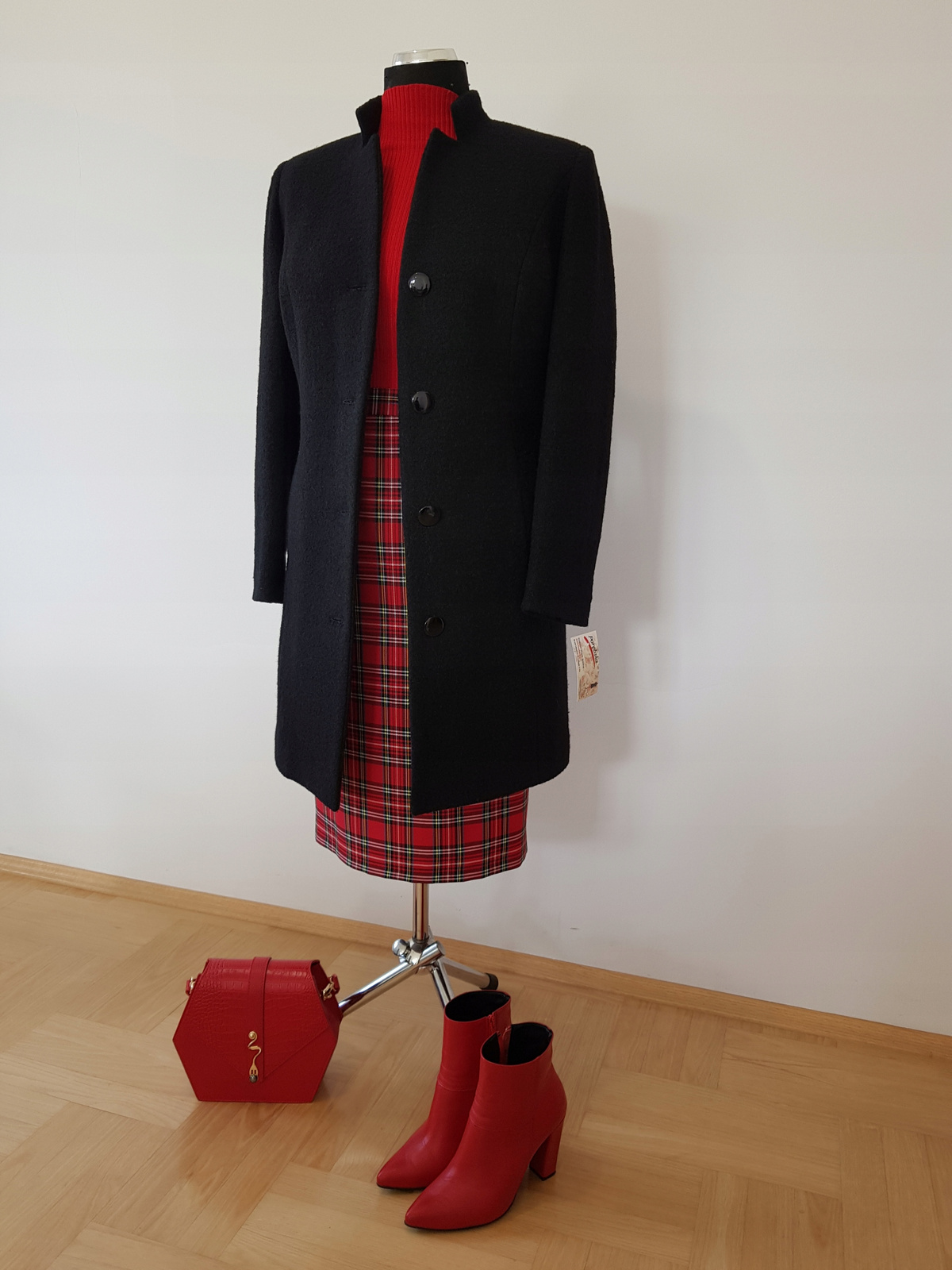 PŁASZCZ CZARNY WEŁNIANY S-XXXL