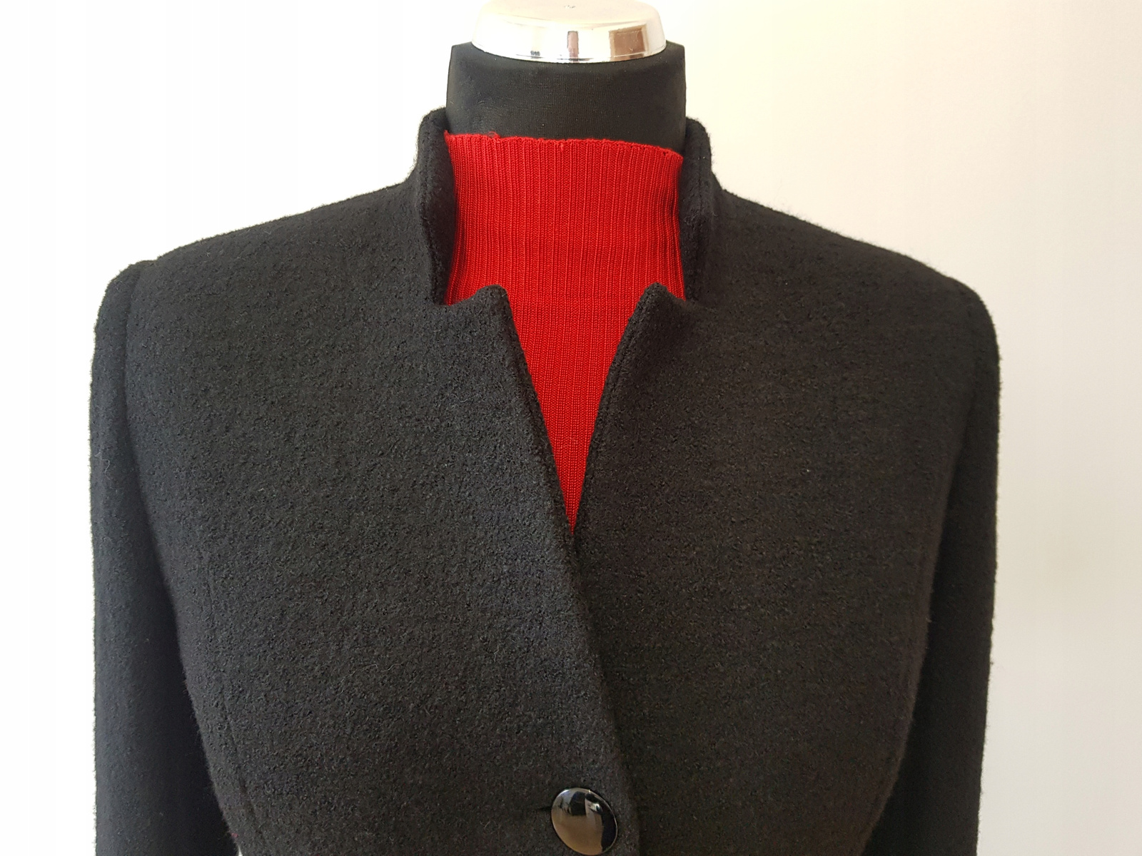 PŁASZCZ CZARNY WEŁNIANY S-XXXL