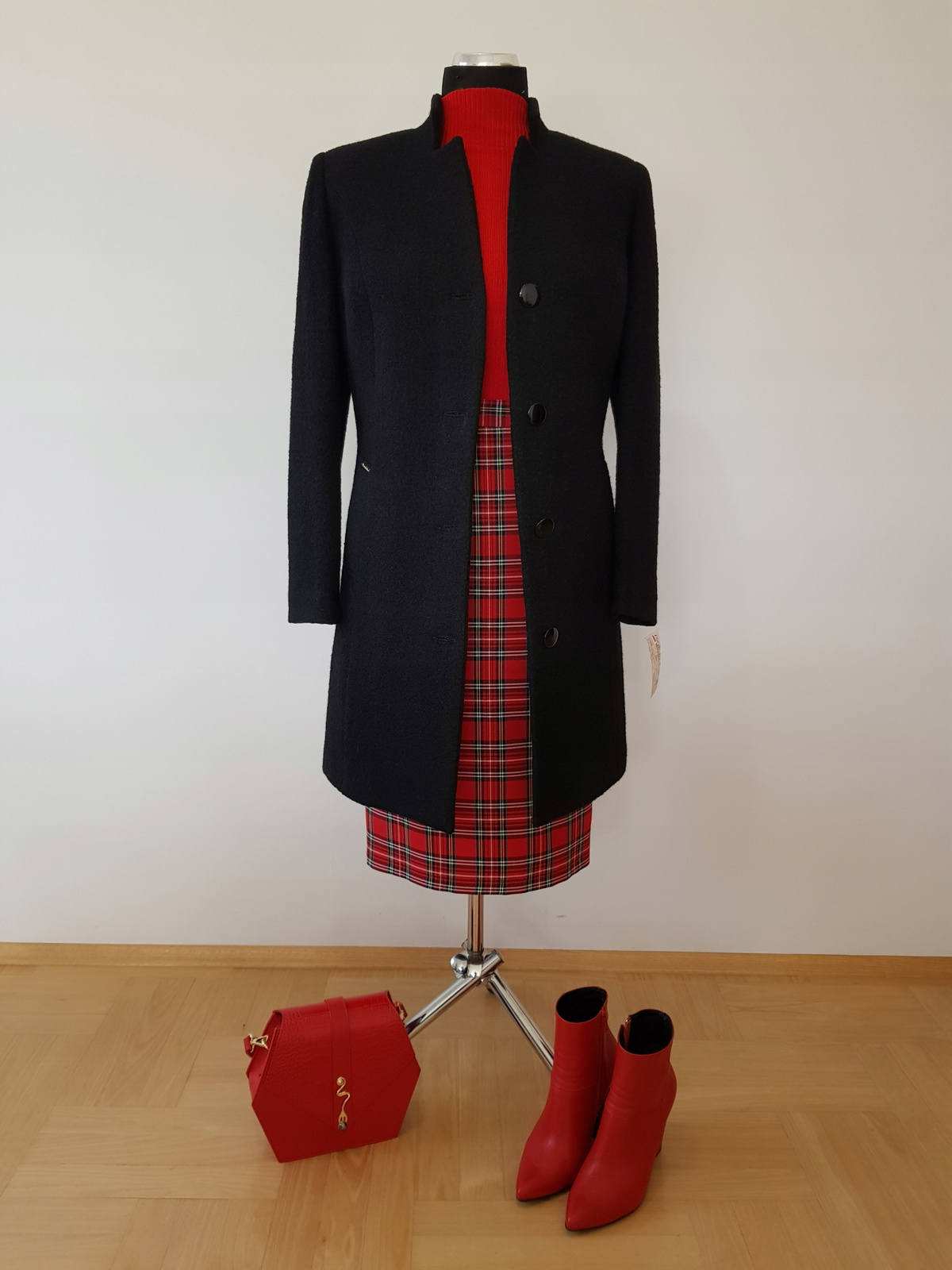 PŁASZCZ CZARNY WEŁNIANY S-XXXL