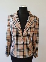 ŻAKIET BEŻOWY W KRATĘ