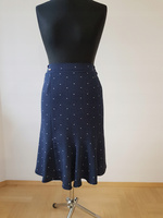 SPÓDNICA GRANATOWA W BIAŁE GROSZKI 