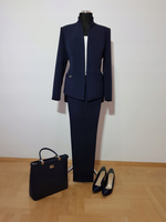 BIZNESOWY KOSTIUM ZE SPODNIAMI GRANATOWY