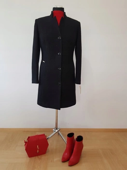 PŁASZCZ CZARNY WEŁNIANY S-XXXL